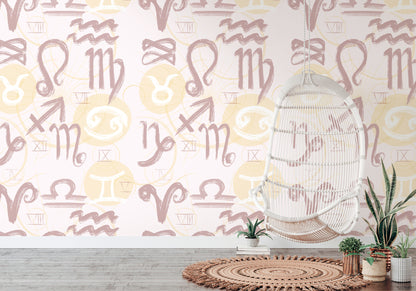 Fototapete Sternzeichen Beige Rosé - 1,59 m x 2,80 m