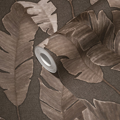 Livingwalls Lea Bali Florale Vliestapete Braun 10,05 m x 0,53 m