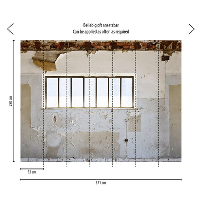 Fototapete Betonwand Grau - 3,71 m x  2,80 m