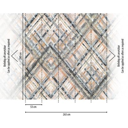 Fototapete Geometrisch Beige Grau - 2,65 m x 2,80 m