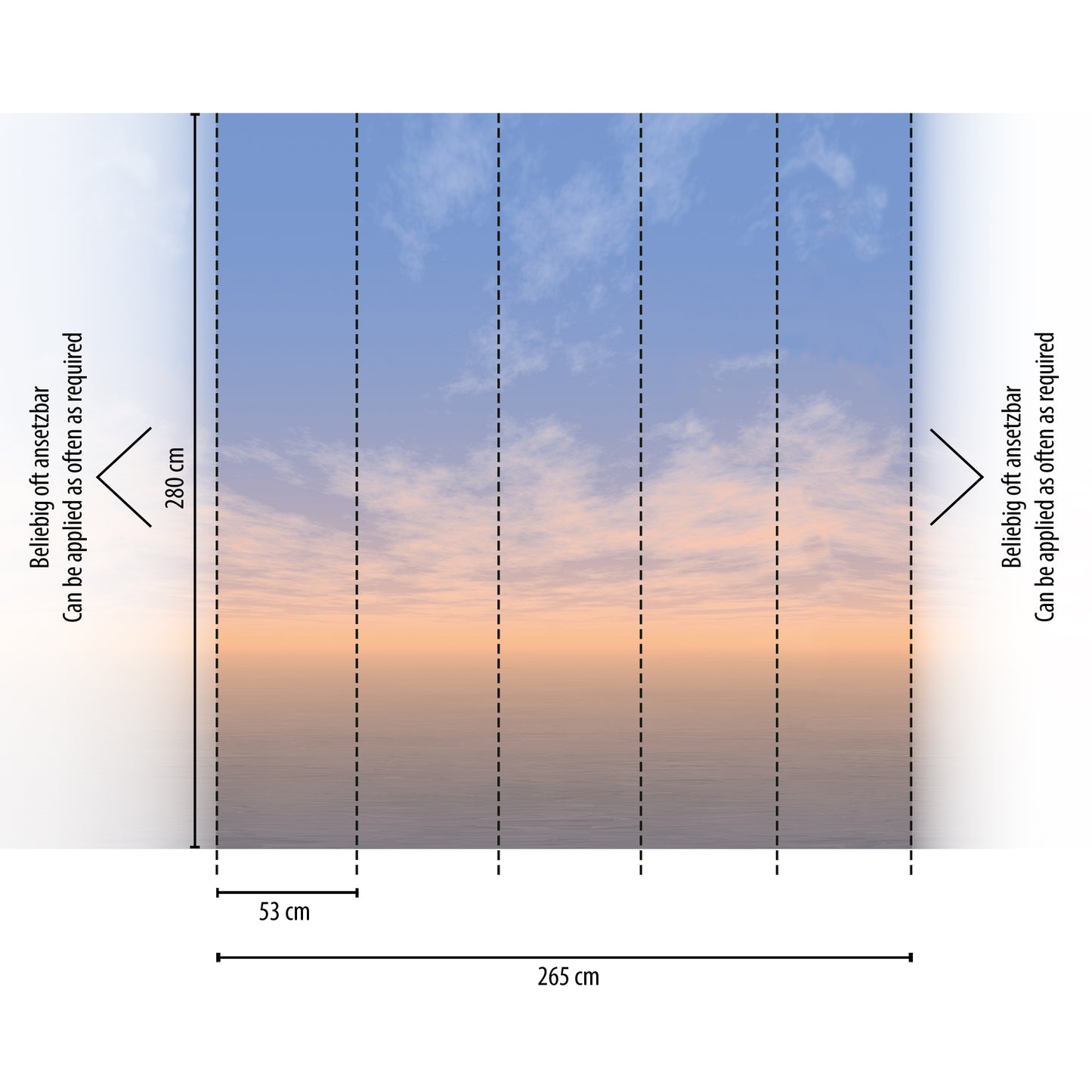 Fototapete Meer Sonnenuntergang - 2,65 m x 2,80 m