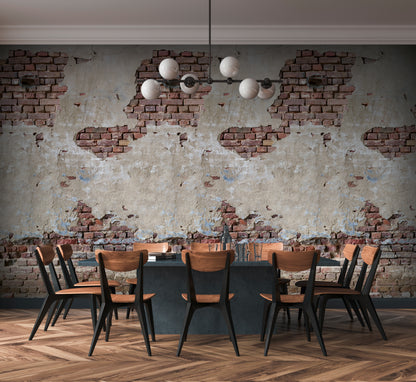 Fototapete Vintage Backstein Wand – 2,80 m x 1,59 m