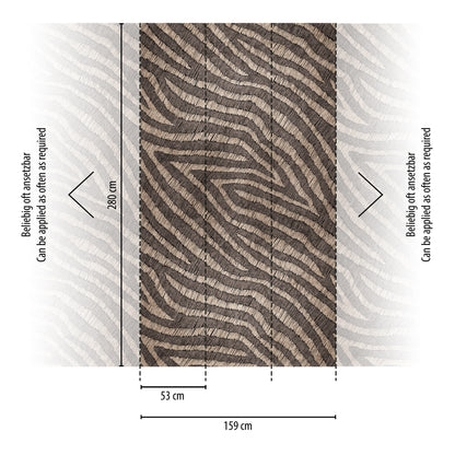 Fototapete Zebra Braun Beige - 1,59 m x 2,80 m