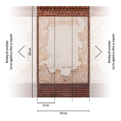 Livingwalls The Wall II Vliestapete Steinoptik Braun Beige Rot Creme 8,8 m x 0,53 m