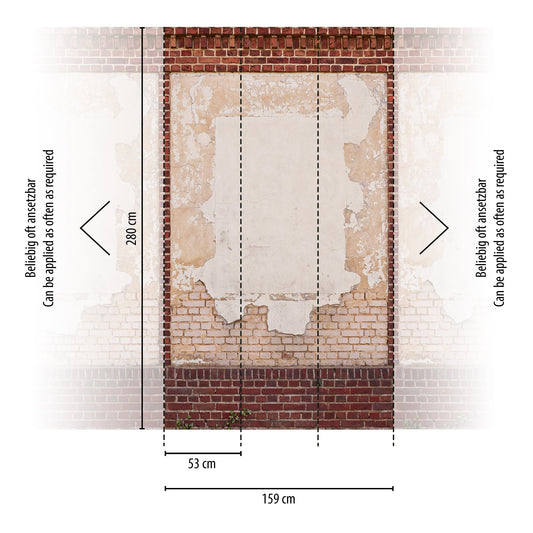 Livingwalls The Wall II Vliestapete Steinoptik Braun Beige Rot Creme 8,8 m x 0,53 m