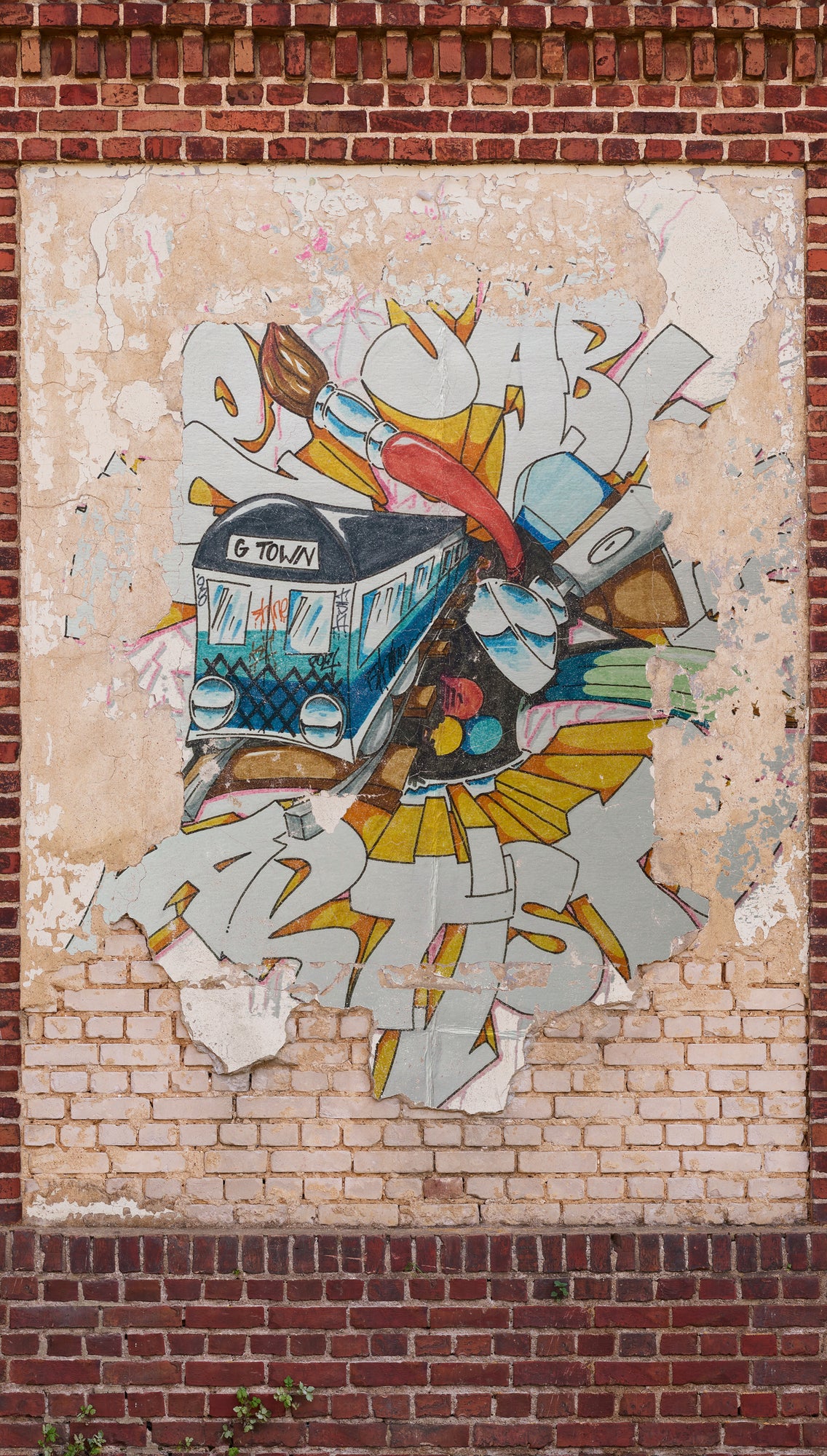 Fototapete Graffiti Backstein - 1,59 m x 2,80 m