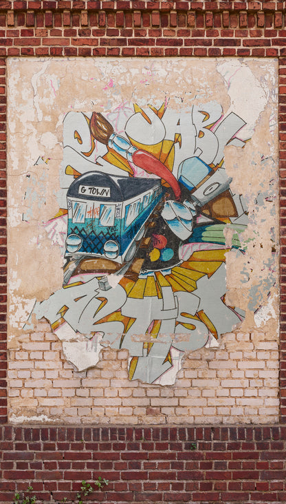 Fototapete Graffiti Backstein - 1,59 m x 2,80 m
