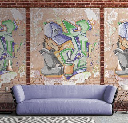 Fototapete Graffiti Künstler - 1,59 m x 2,80 m