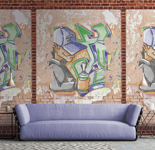 Fototapete Graffiti Künstler - 1,59 m x 2,80 m