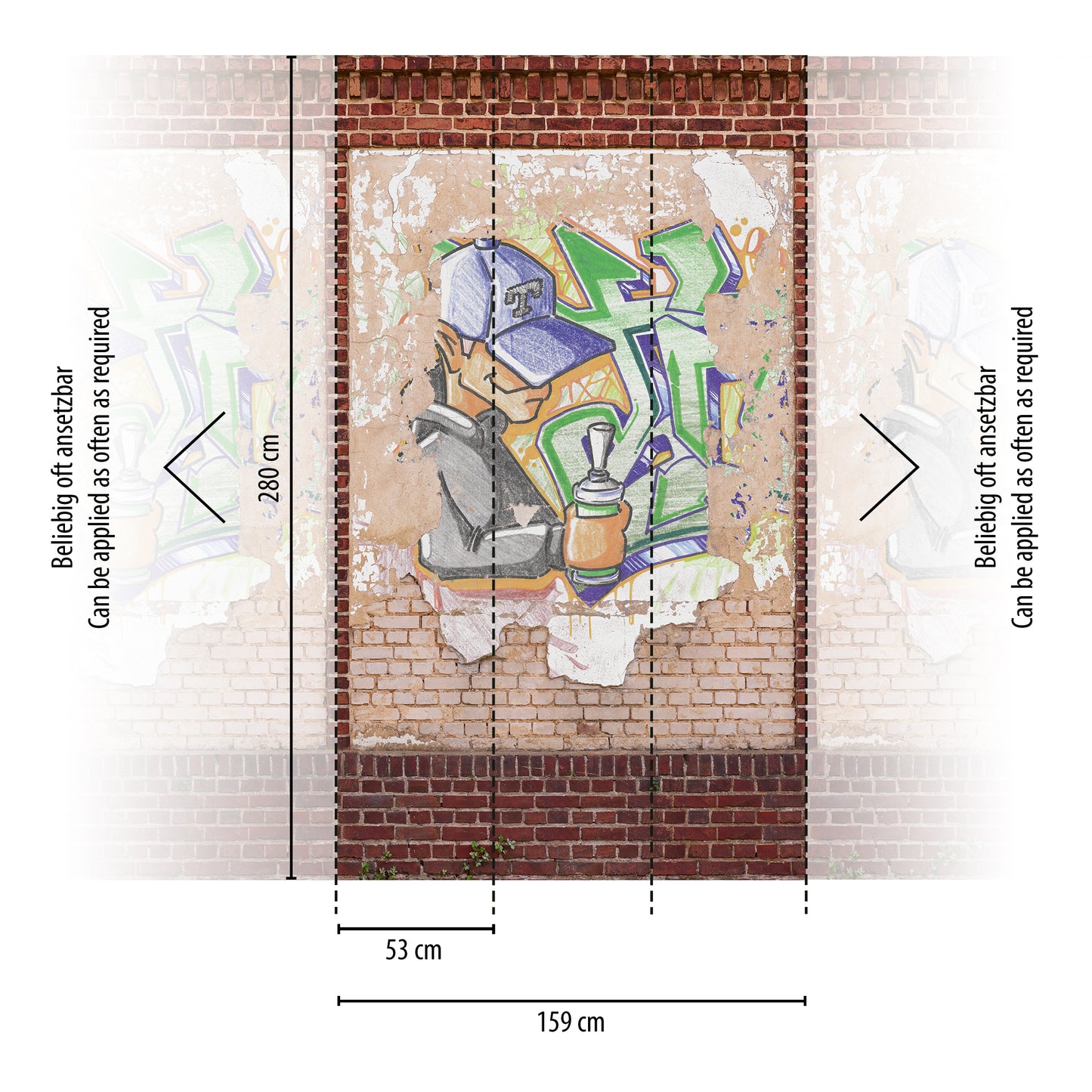 Fototapete Graffiti Künstler - 1,59 m x 2,80 m