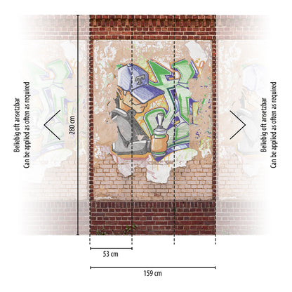 Fototapete Graffiti Künstler - 1,59 m x 2,80 m