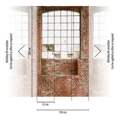 Fototapete Industrie Fenster - 1,59 m x 2,80 m