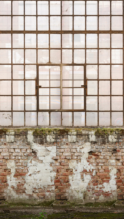 Fototapete Industrie Fenster Backstein - 1,59 m x 2,80 m
