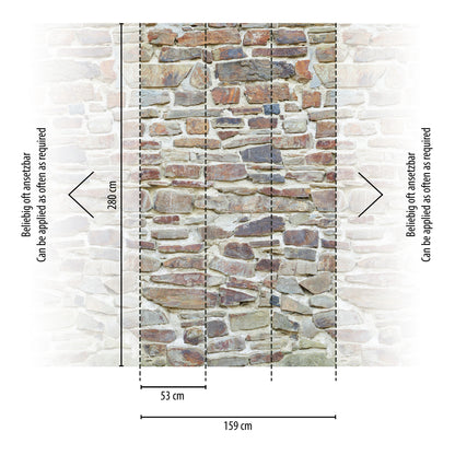 Fototapete Natursteinwand Rustikal – 2,80 m x 1,59 m