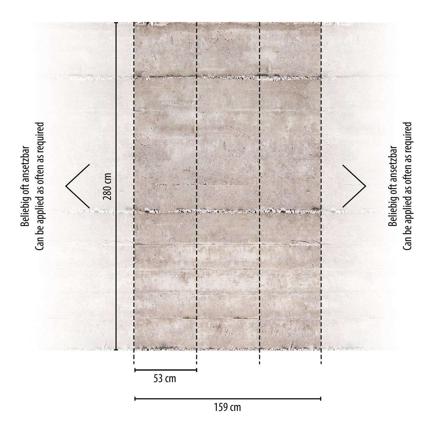 Fototapete Sichtbeton Linien – 2,80 m x 1,59 m