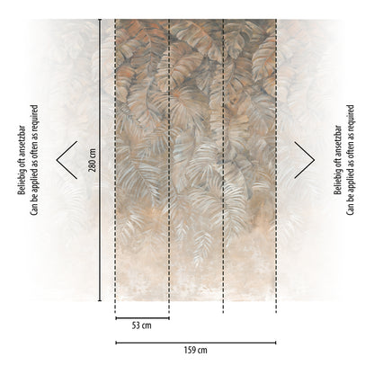 Fototapete Palmenblätter Beige – 2,80 m x 1,59 m