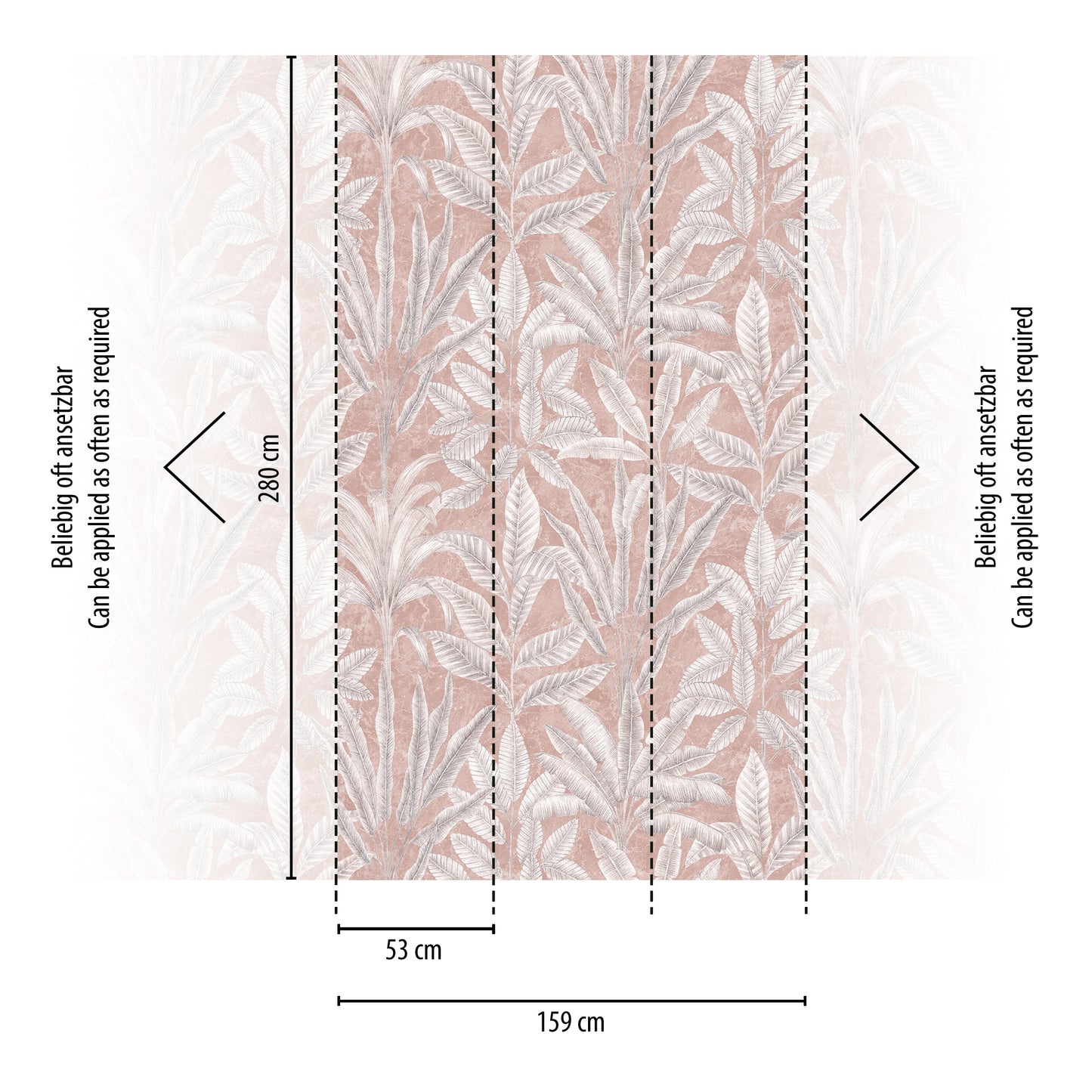 Fototapete Botanisch Rosa - 1,59 m x 2,80 m