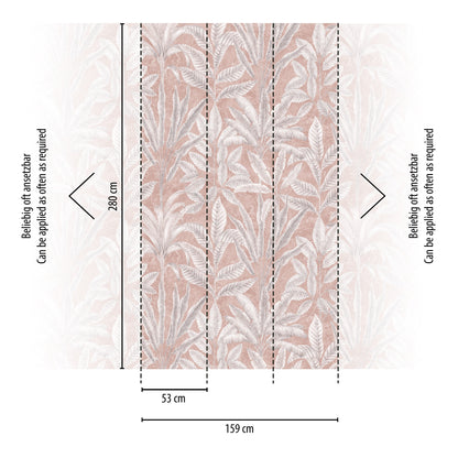 Fototapete Botanisch Rosa - 1,59 m x 2,80 m