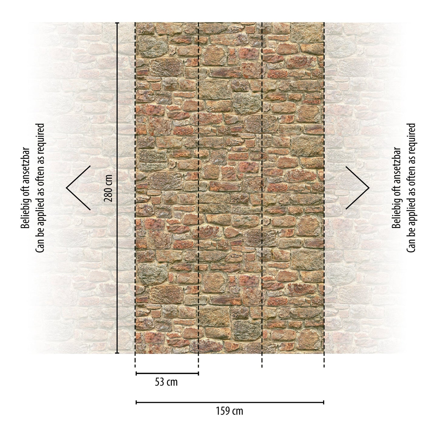 Livingwalls The Wall II Vliestapete Steinoptik Orange Rot Braun 8,8 m x 0,53 m