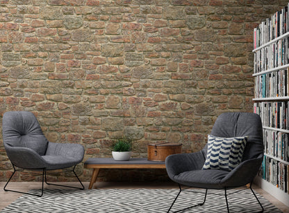 Livingwalls The Wall II Vliestapete Steinoptik Orange Rot Braun 8,8 m x 0,53 m