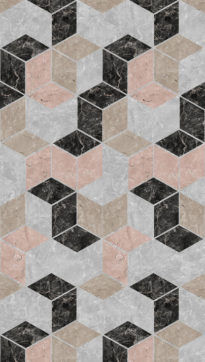 Fototapete Marmorwürfel Geometrisch - 1,59 m x 2,80 m
