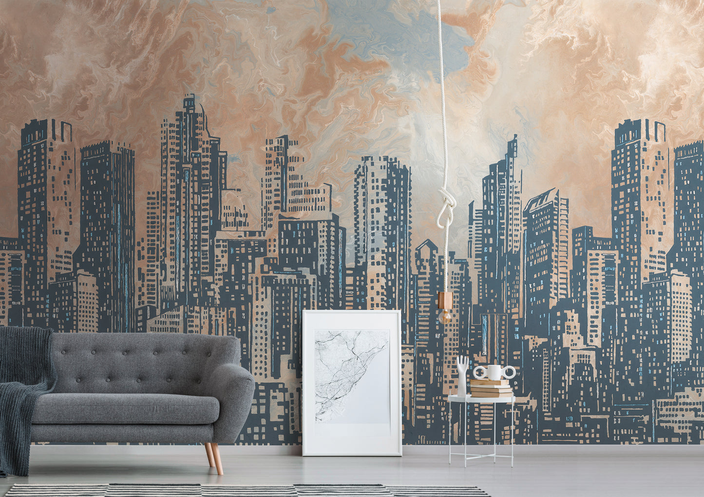Fototapete Skyline Abstrakt - 3,71 m x  2,80 m