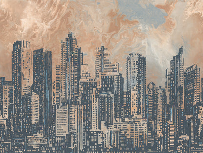 Fototapete Skyline Abstrakt - 3,71 m x  2,80 m