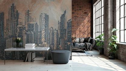 Fototapete Skyline Abstrakt - 3,71 m x  2,80 m