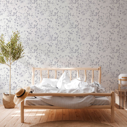 T/E Profi 21 Florale Papiertapete Grau Weiß 10,05 m x 0,53 m