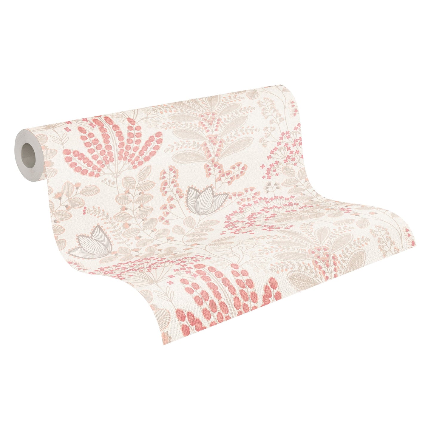 Livingwalls Dreaming Garden Florale Vliestapete Weiß Taupe Rosa Rot 10,05 m x 0,53 m
