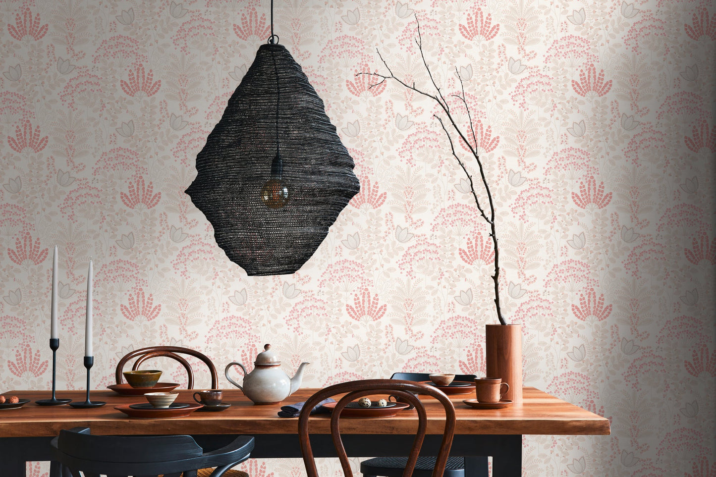 Livingwalls Dreaming Garden Florale Vliestapete Weiß Taupe Rosa Rot 10,05 m x 0,53 m