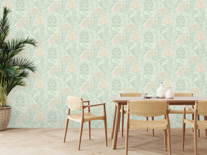 Livingwalls Dreaming Garden Florale Vliestapete Grün Grau Rosa Orange 10,05 m x 0,53 m