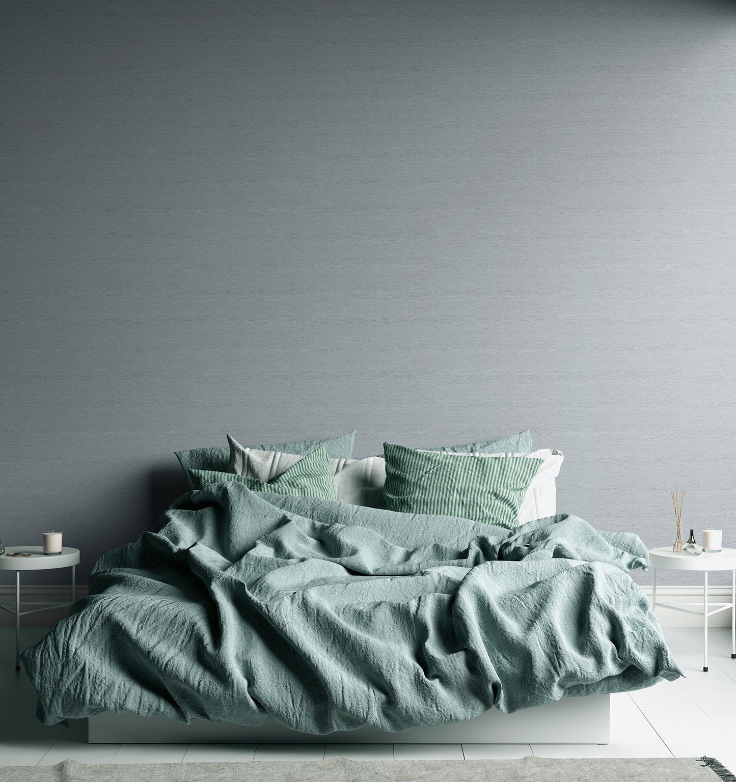 Livingwalls Uni-Vliestapete horizontal Grau Hellgrau 10,05 m x 0,53 m