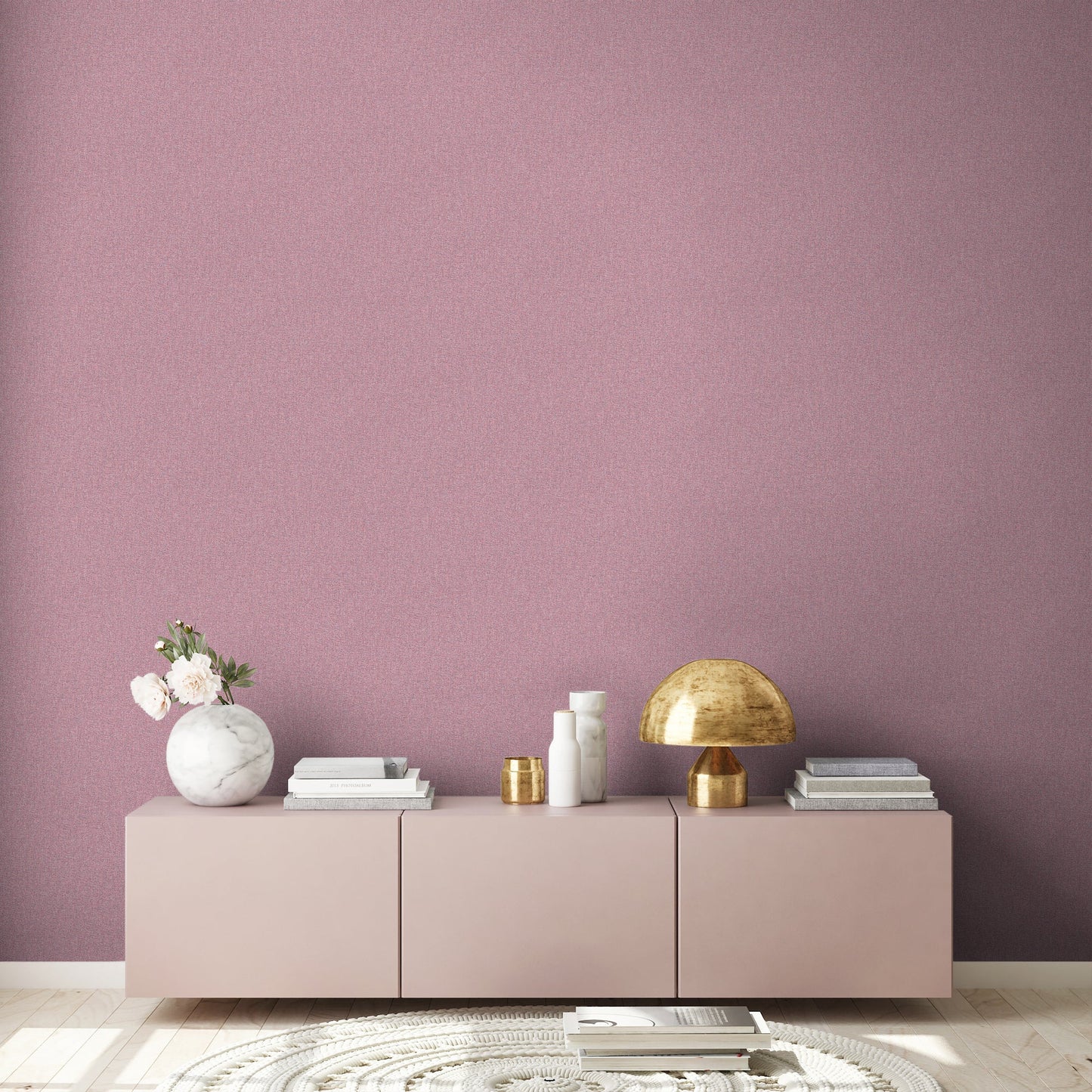 Livingwalls Uni-Vliestapete vertikal Violett Pink 10,05 m x 0,53 m