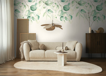 Fototapete Blattmotiv Grün Beige - 1,59 m x 2,80 m
