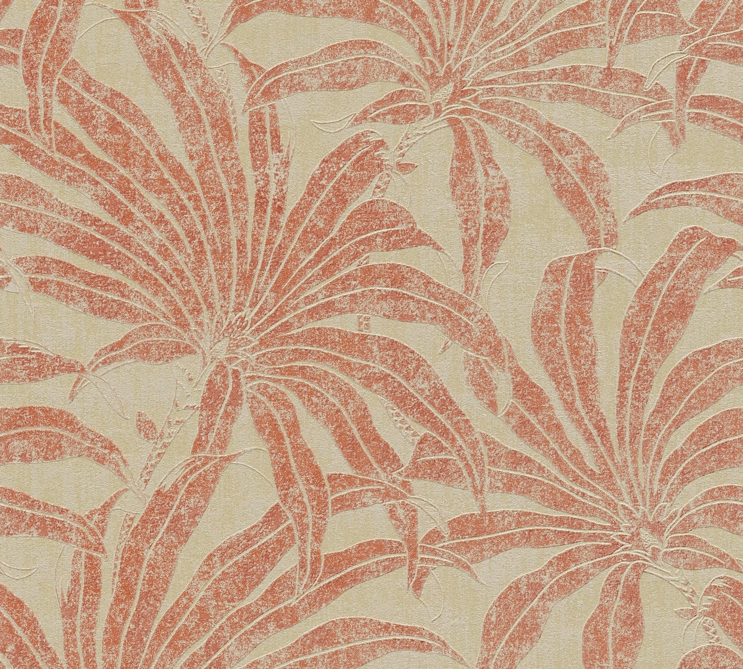 Jade 2 Dschungel Vliestapete Beige Rot Orange 10,05 m x 0,53 m