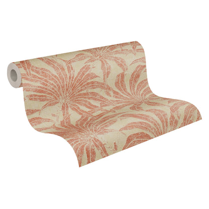 Jade 2 Dschungel Vliestapete Beige Rot Orange 10,05 m x 0,53 m