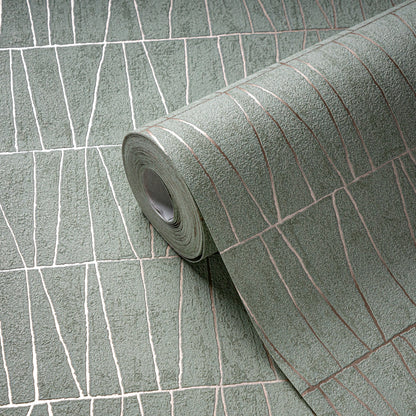 Jade 2 Metallic Vliestapete Grün Gold 10,05 m x 0,53 m