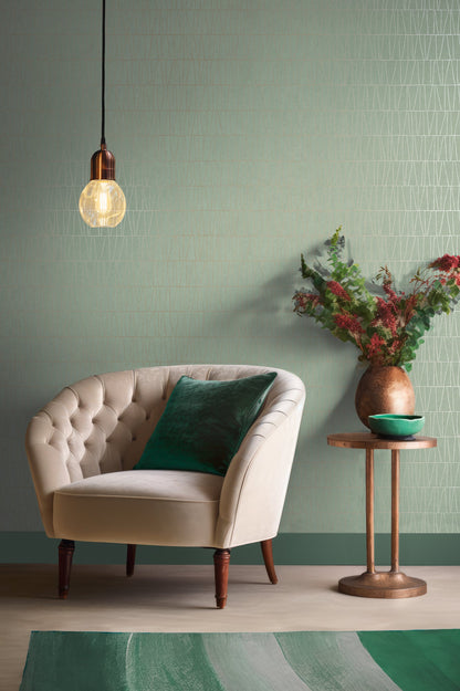 Jade 2 Metallic Vliestapete Grün Gold 10,05 m x 0,53 m