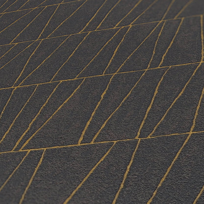 Jade 2 Metallic Vliestapete Schwarz Gold Anthrazit 10,05 m x 0,53 m