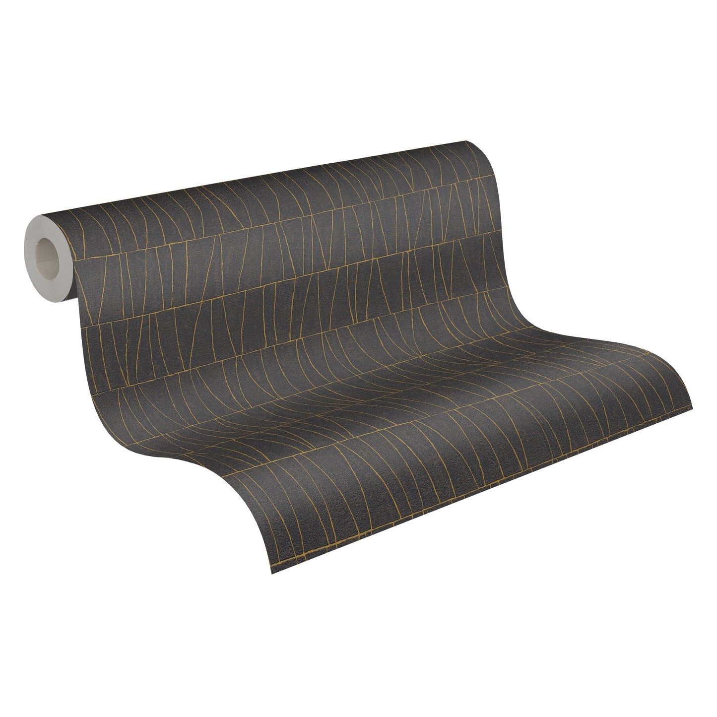 Jade 2 Metallic Vliestapete Schwarz Gold Anthrazit 10,05 m x 0,53 m