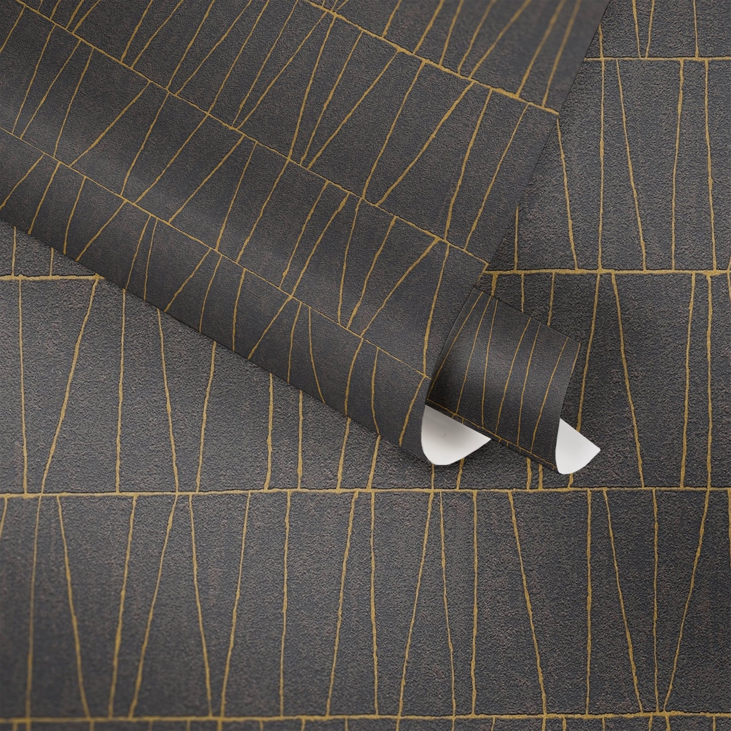 Jade 2 Metallic Vliestapete Schwarz Gold Anthrazit 10,05 m x 0,53 m