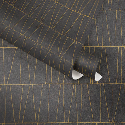 Jade 2 Metallic Vliestapete Schwarz Gold Anthrazit 10,05 m x 0,53 m