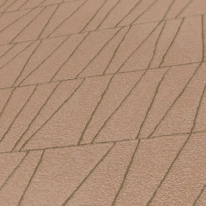 Jade 2 Metallic Vliestapete Altrosa Gold 10,05 m x 0,53 m