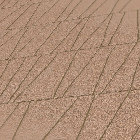Jade 2 Metallic Vliestapete Altrosa Gold 10,05 m x 0,53 m