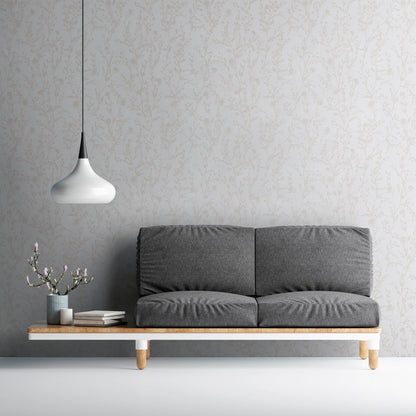Casual Living Vliestapete mit Ästemotiv Hellgrau Weiß 10,05 m x 0,53 m