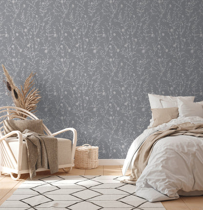 Casual Living Vliestapete mit Ästemotiv Grau Silber 10,05 m x 0,53 m
