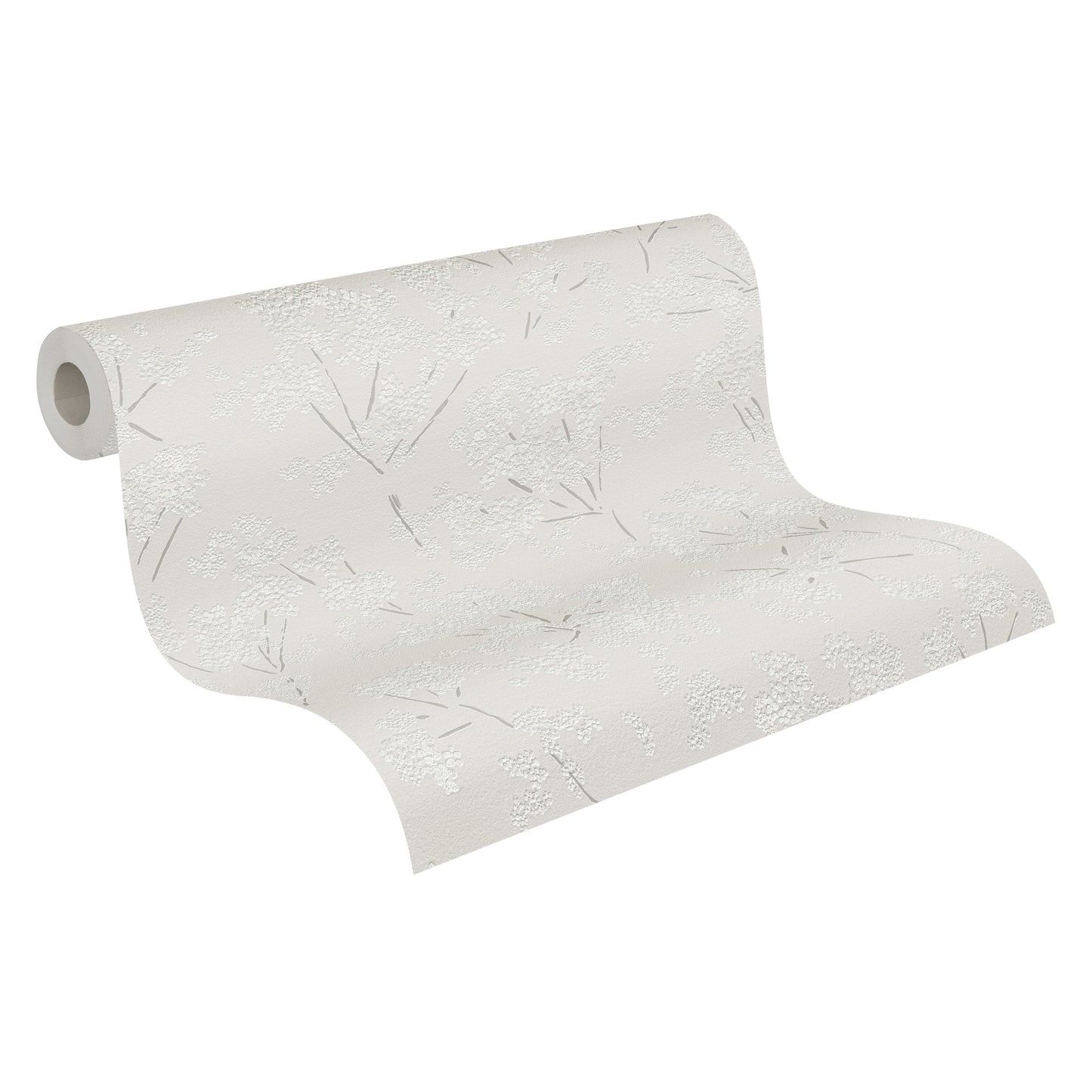 Casual Living Florale Vliestapete Grau Weiß 10,05 m x 0,53 m