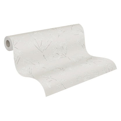Casual Living Florale Vliestapete Grau Weiß 10,05 m x 0,53 m