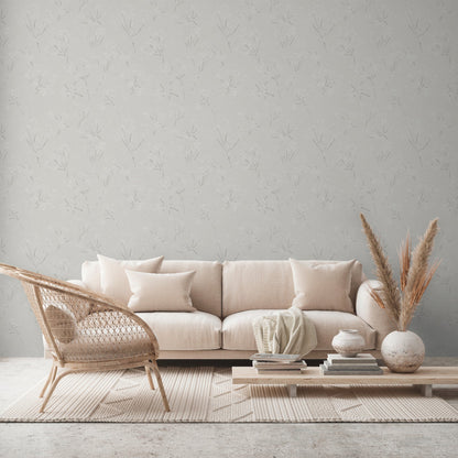 Casual Living Florale Vliestapete Grau Weiß 10,05 m x 0,53 m